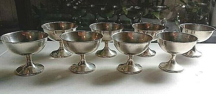 Set of 8 Vintage Wallace Sterling Silver Sherbert, Champagne #15 no monograms