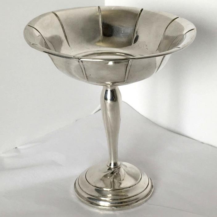 VTG National Silver Weighted Sterling Pedestal Compote Dish Candy Bowl Art Deco