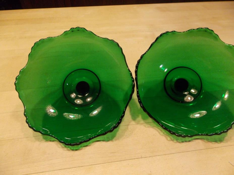 Rare PR Vint Emerald Green Compote/Candy Dish for Frank Whiting S.S. Candlestick