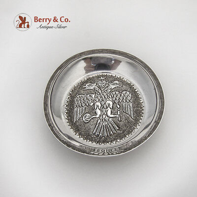 Indonesian Repousse Eagle Dish Sterling Silver