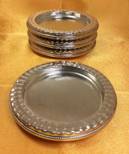 Rare Crest Silver Co Vintage/Antique Sterling Silver Set Of 4 Weighted Coasters