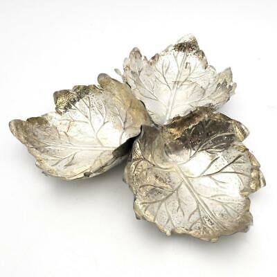 Vintage Italian 925 Sterling Silver Triple Leaf 3 Section 10