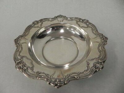 GORHAM VINTAGE STERLING SILVER NUT CANDY TRINKET DISH CHASED REPOUSSE EDGE
