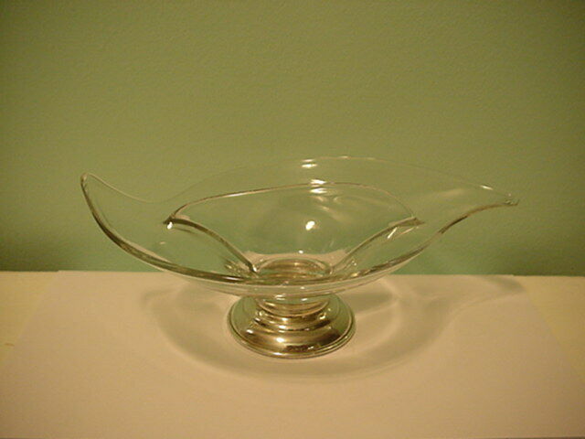 Vintage B-I Sterling and Glass Divided Nut Candy Dish