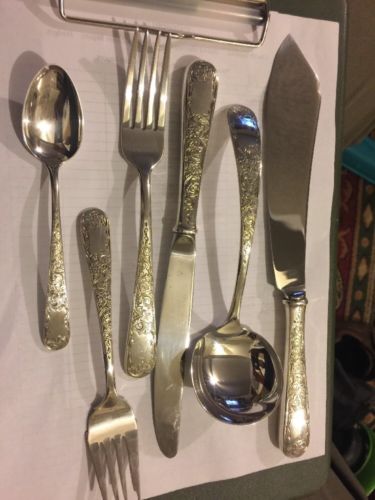 S. Kirk & Son Sterling Silver Old Maryland Engraved 6 Piece Place Setting