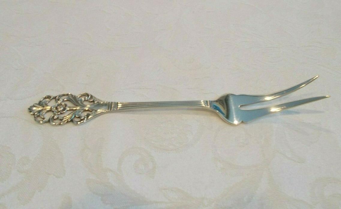 TH. Marthinsen Sterling Norway 334 Viking Rose 2 Tine Serving Fork 7 7/8