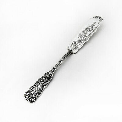 St Cloud Master Butter Knife Bright Cut Decorations Sterling Silver Gorham 1885