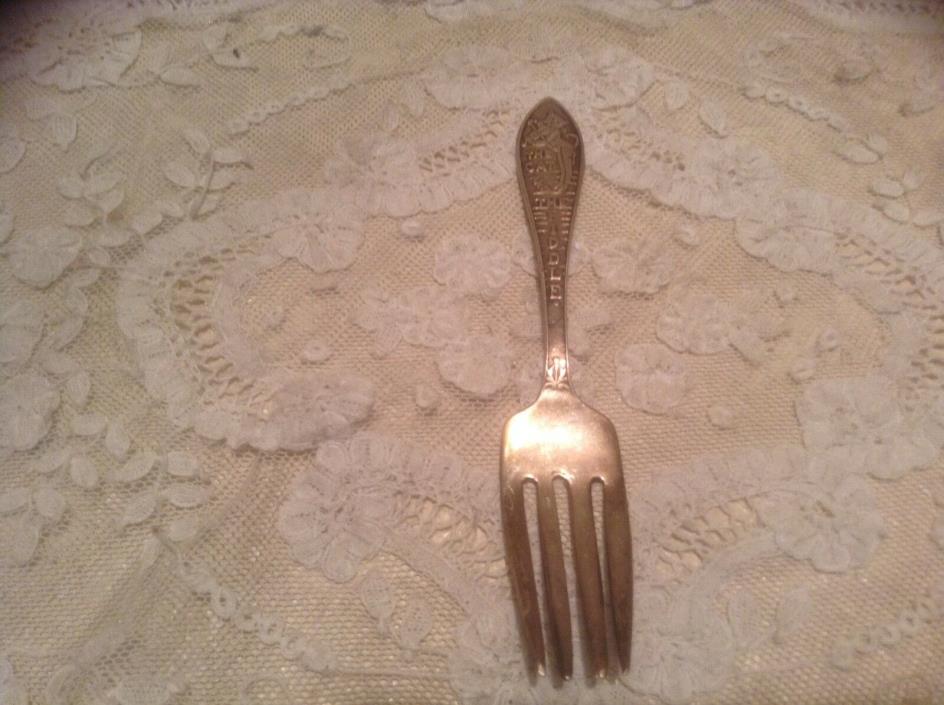 Old Vtg Sterling Silver Fork The Cat and The Fiddle Child's Dinnerware