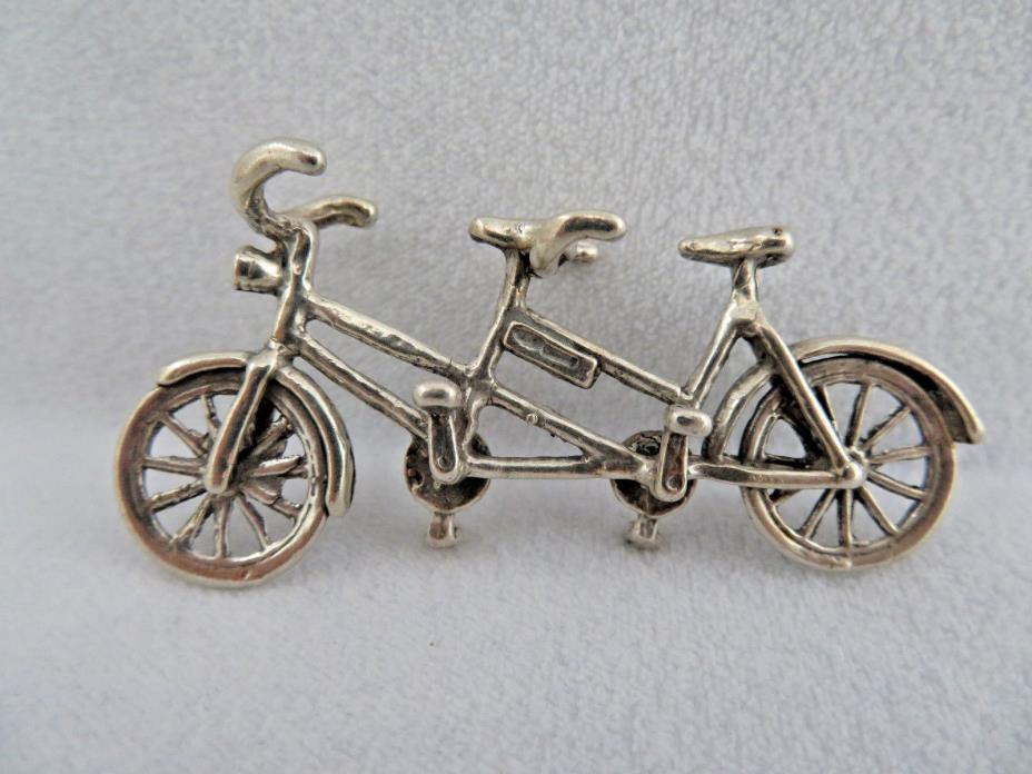 Miniature European 800 Solid Silver Tandem Bicycle Two Seater Bike