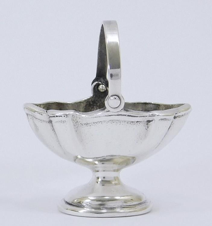 WILLIAM B. MEYERS STERLING SILVER GEORGE II BAIL HANDLED SUGAR BASKET MINIATURE