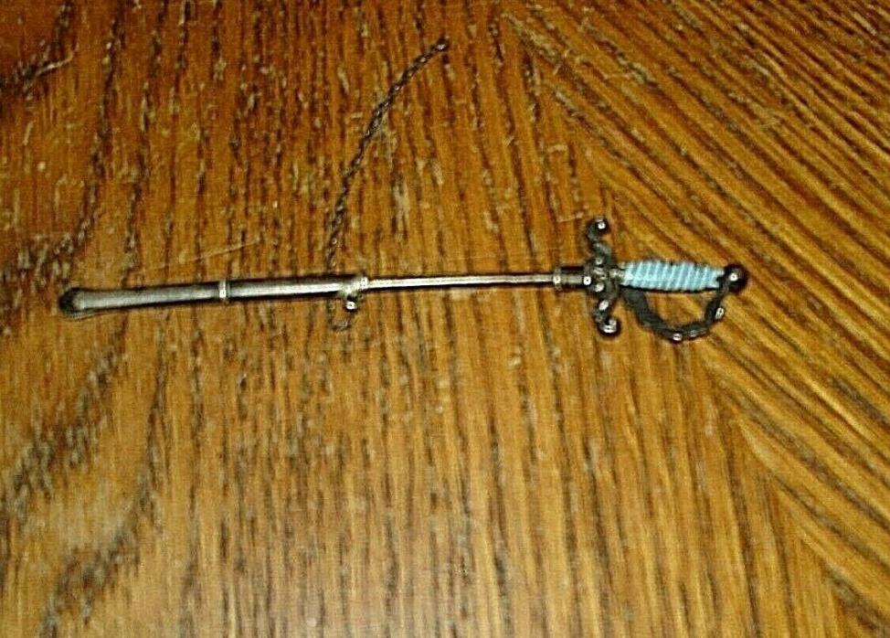 VINTAGE 3 & 7/8 INCH STERLING SILVER MILITARY OFFICER MINIATURE SWORD