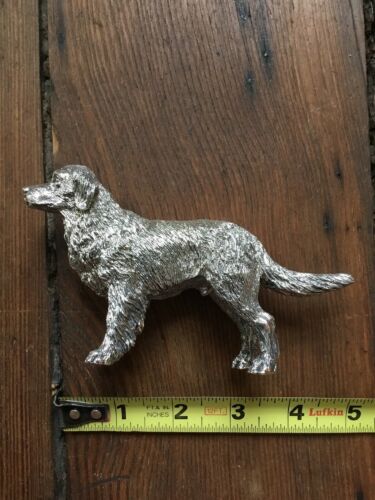 Vintage Sterling Silver Dog Golden Retriever Artist Signed 925 FIGURINE 5 1/2”
