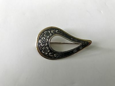 Vintage Brooch KUBACHI Silver Gold Plated 925 USSR Antique