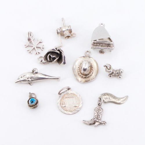 VTG Sterling Silver - Lot of 10 Assorted Charm Pendants NOT SCRAP - 20g
