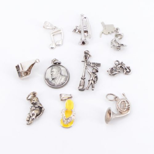 VTG Sterling Silver - Lot of 10 Assorted Charm Pendants NOT SCRAP - 21g