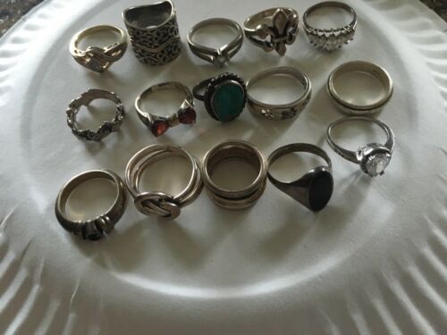 Large Lot Of Sterling Silver Rings Make Offers