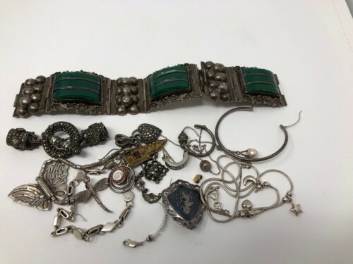 Vintage 925 sterling silver jewelry scrap mixed lot   158  grams
