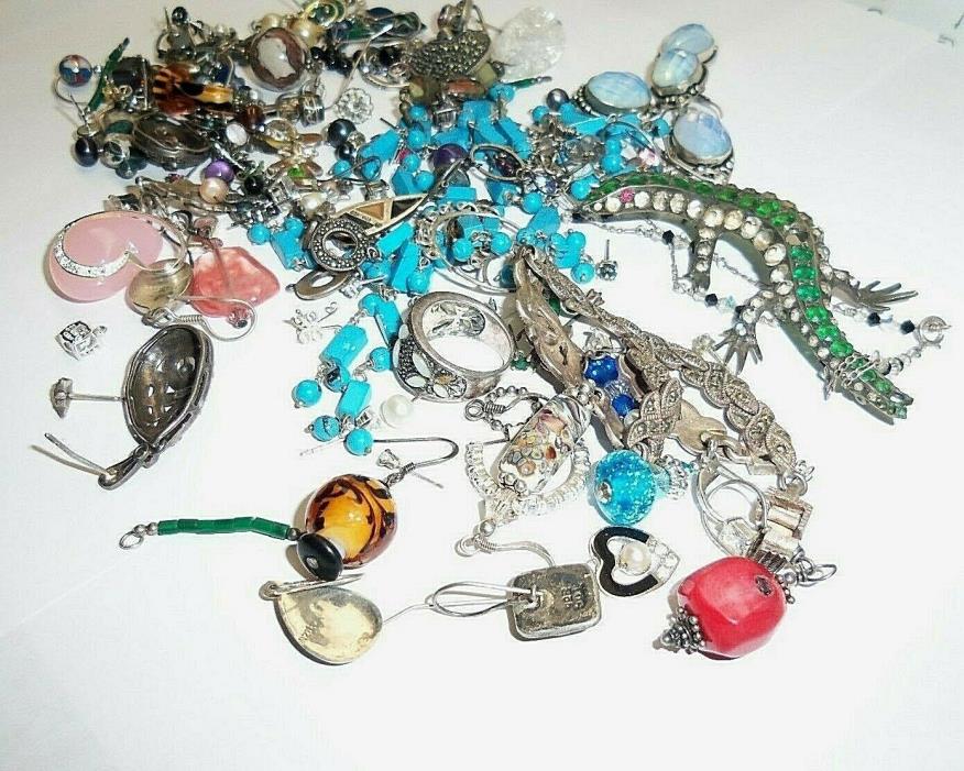 233 Grams ~ Scrap Sterling Silver Lot ~ 233 Grams with stones