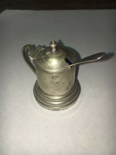 Vintage EPNS Silver Plated Mustard  / Salt Pot - with Sterling Silver Spoon