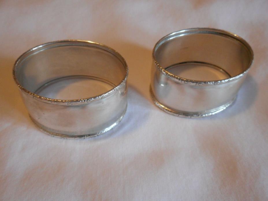 Birks Sterling Double Scroll Napkin Rings Set Of 2