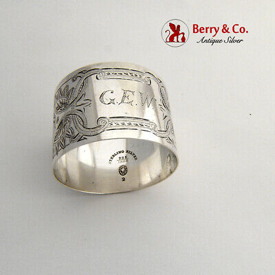 Aesthetic Engraved Bright Cut Napkin Ring Durgin Sterling Silver 1890