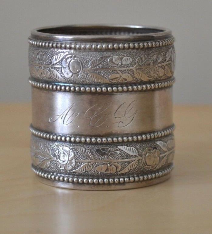 Large Gorham Sterling Silver Napkin Ring  Date Mark 1881