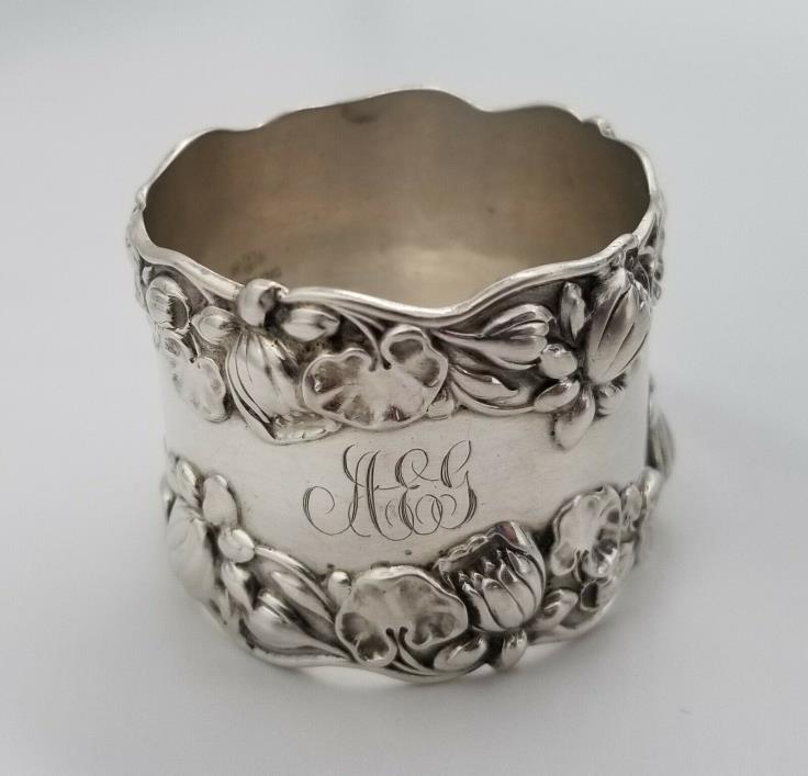 Pond Lily by Gorham Sterling Silver Napkin Ring 40 grams 1 1/2