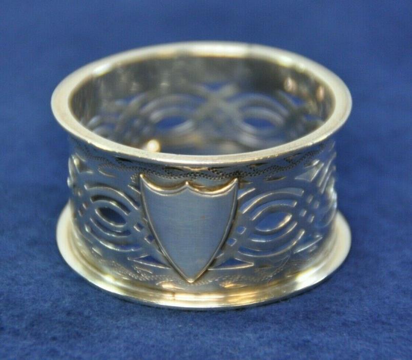 Sterling Silver Filigree Napkin Ring ~ Birmingham, England (HEY11)