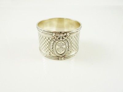 FRENCH PUIFORCAT STERLING SILVER NAPKIN RING 1st STANDARD 58 grams RIBBON WORK