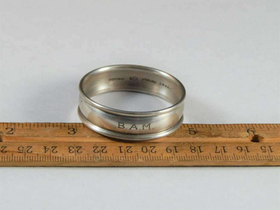 Antique Gorham &  Whiting Sterling Silver 6291 Napkin Ring Monogram 