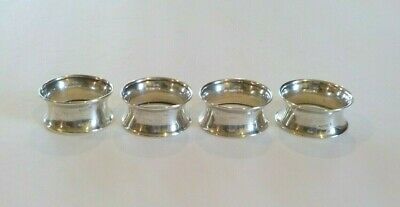 Set/4 Sterling Silver Napkin Rings, No Monograms, 20 grams