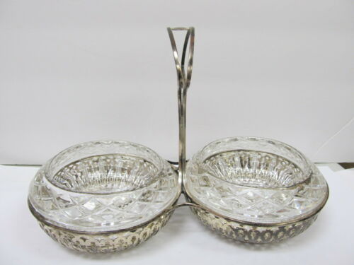 STERLING SILVER FRAME HOLDER # 2786 GLASS BOWLS SAUCES / DIPS XLNT COND
