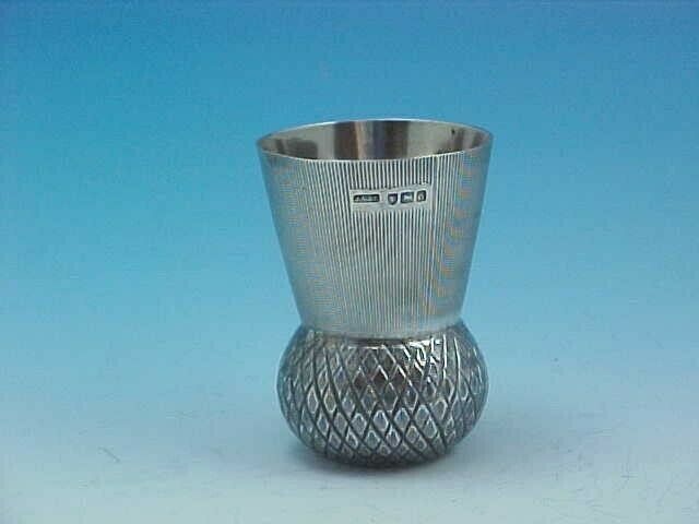 SUPERB STERLING SILVER SCOTTISH THISTLE LARGE WHISKY CUP GRINSELL LONDON 1899
