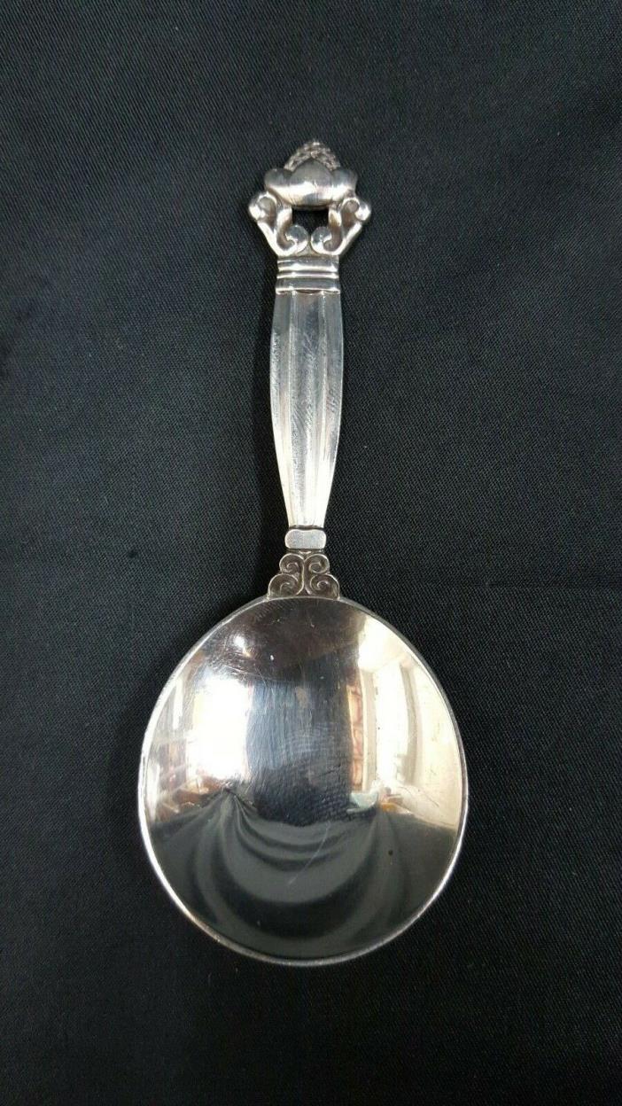 Antique George Jensen Sterling Silver Tea Caddy Spoon Acorn Design