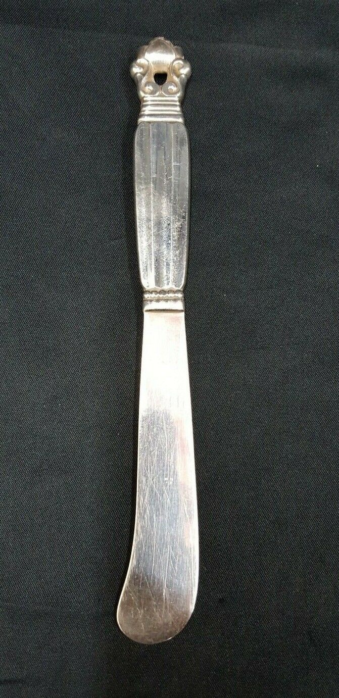 Antique George Jensen Sterling Silver Butter Knife Acorn Design