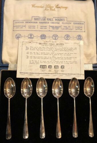 Vintage Sterling Silver English Hallmarks Demitasse Spoons