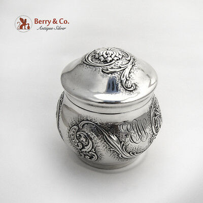 Chased Floral Scroll Tea Caddy Strong and Elder Gilt Interior Sterling Silver