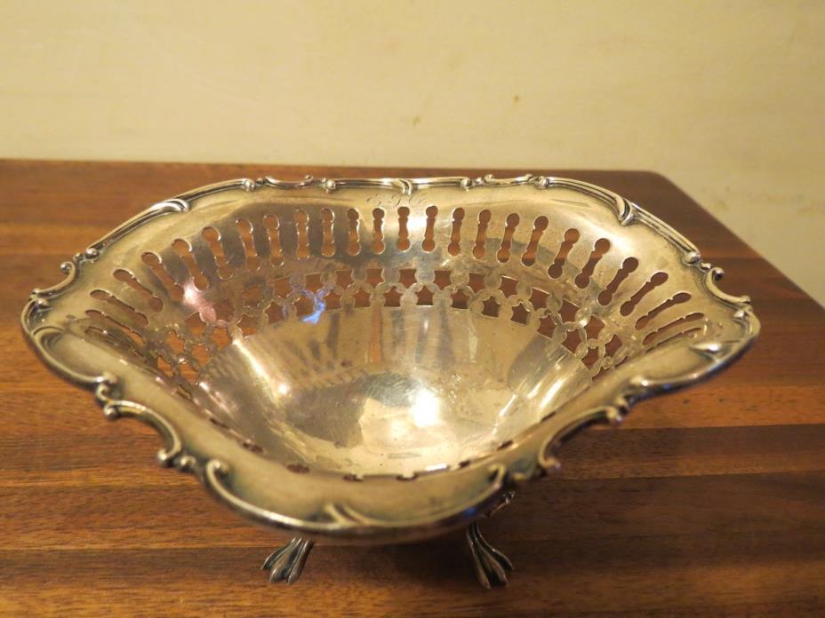Antique Sterling Silver Pierced Potpourri Flower Basket