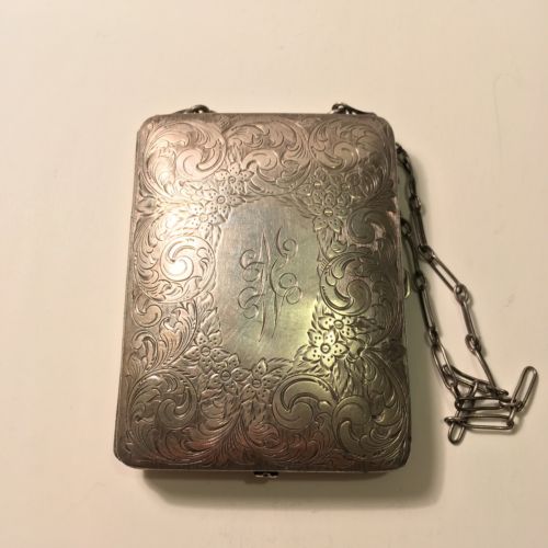 Vintage Antique WHSCO Sterling Silver Compact Make-up Coin Holder Purse 925