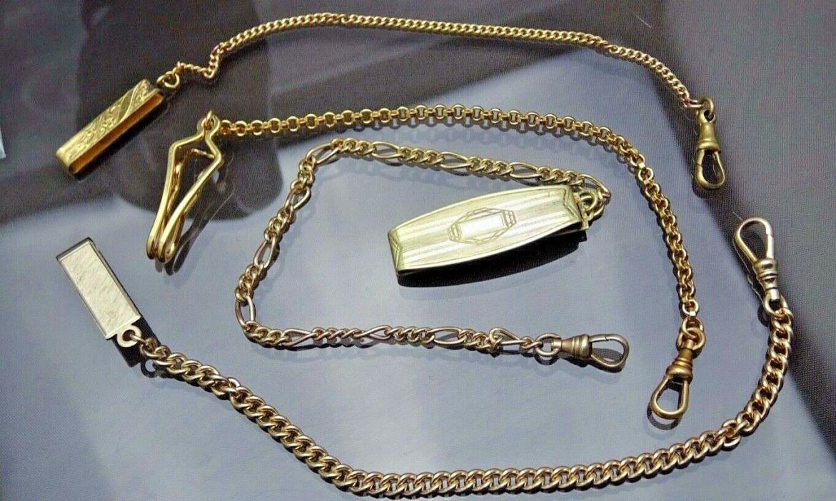 4 Antique gold filled pocket watch short Chain fob/Safety pocket chain