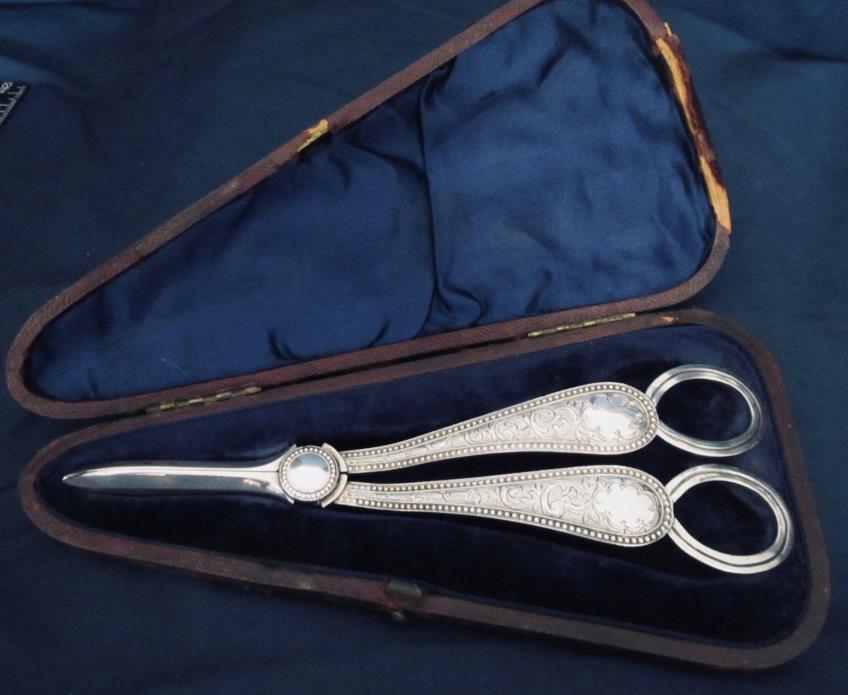 Grape Shears Sterling Silver Antique