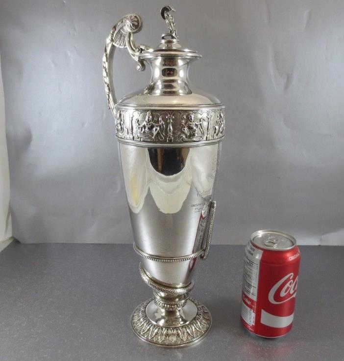 HUGE STERLING INDIAN EXPORT CLARET JUG, 1922. P ORR & SONS MADRAS. 42 TROY OZS!!