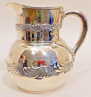 A sterling water pitcher, Wave Edge pattern, Tiffany & Co, c.1907-47