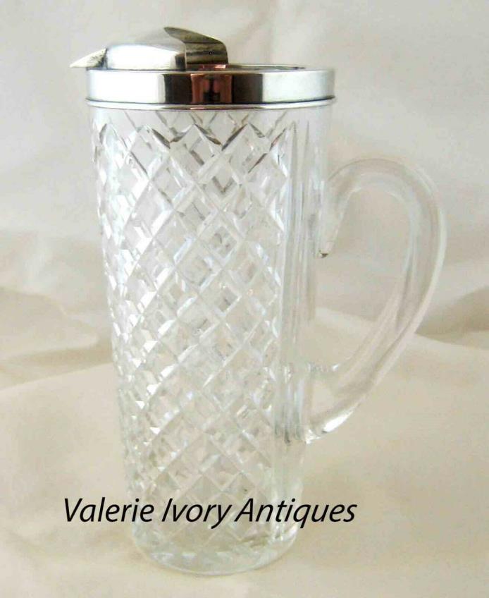 Vintage Tiffany Sterling Silver Hawkes Crystal Martini Drinks Pitcher