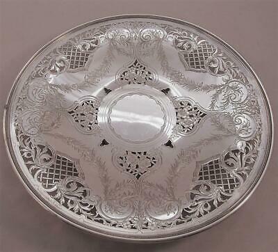 Antique Pierced & Engraved Sterling Plate Dish Tray Shreve Crump & Low