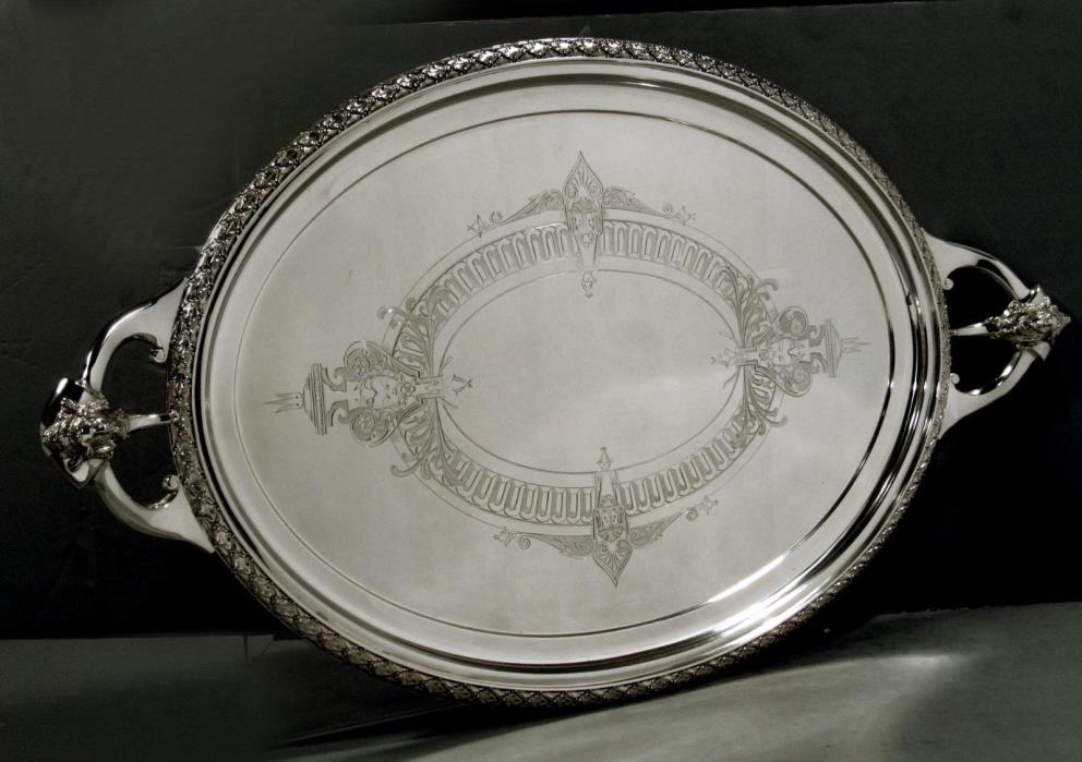 Gorham Sterling Tea Set Tray      c1865    