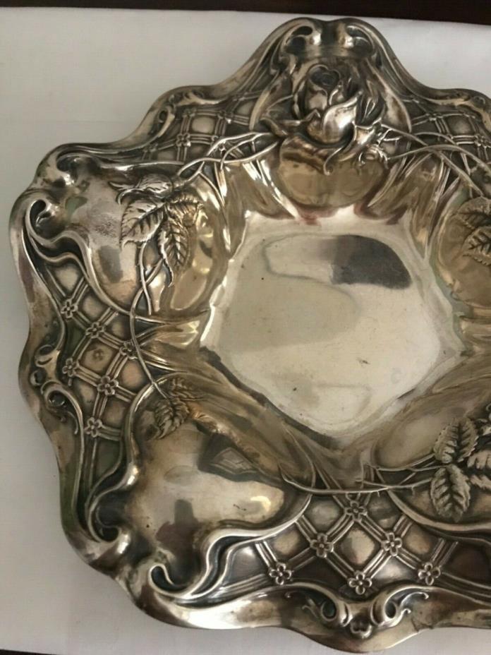 Wallace Sterling Silver Tray Bowl c 1900 Victorian Antique 8 1/2” Serving Rare