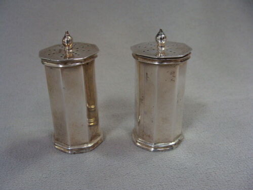 Vintage Pair Tiffany & Co Sterling Silver Octagon Salt & Pepper Shakers 1960's