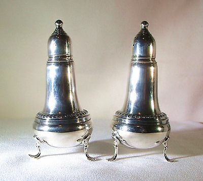 Vintage Empire Sterling Silver Footed Glass Lined Salt & Pepper Shaker Set 4.5