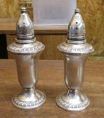 Spaulding Sterling Silver Weighted Salt and Pepper Shakers Glass Lined